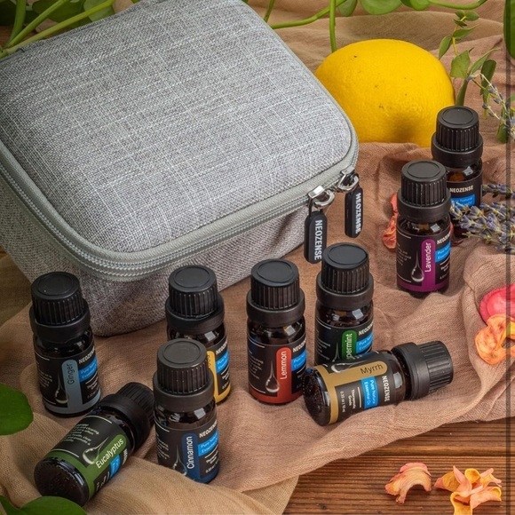 Brand New 100% Pure Essential Oil Set 12 Pack w/ Hard Shell Zip Carrying Case - Picture 1 of 16
